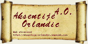 Aksentije Orlandić vizit kartica